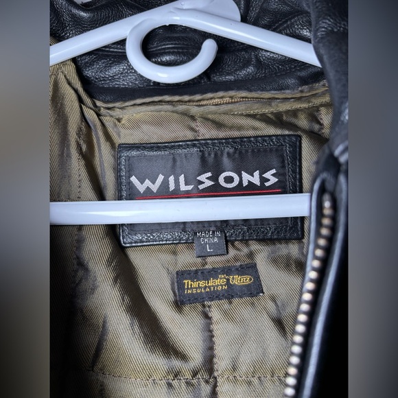 Wilsons Leather Black Bomber Jacket with Tan Lining - Picture 4 of 8